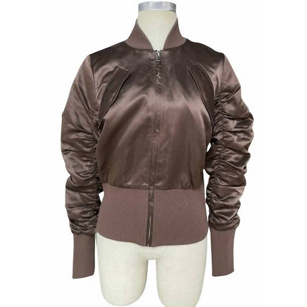 NEW ROSSARIO GEORGE women's aviatrix bomber jacket in brown